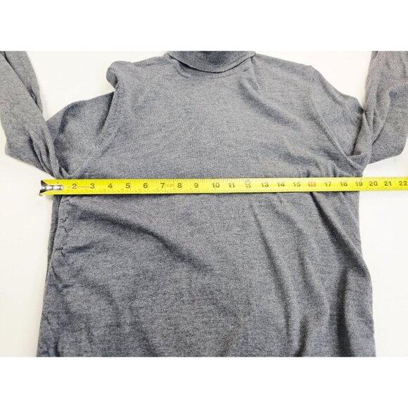 Hugo Boss Size XL Mens Gray Virgin Wool Logo Tag Long Sleeve Turtleneck Sweater - Picture 3 of 10